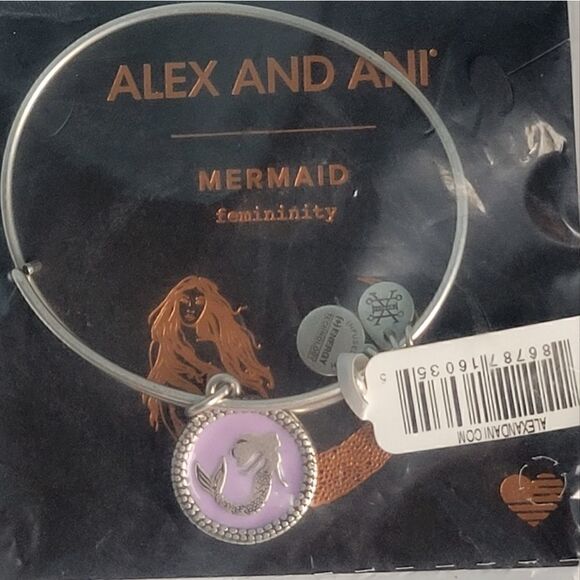 Alex and Ani Women's Color Infusion Mermaid Charm Bangle Bracelet - Picture 2 of 6